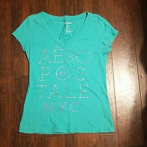 Teal short sleeve top